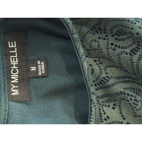 My Michelle Emerald Green Halter Dress size M - Picture 2 of 3